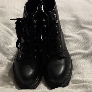 Madden Girl Black Combat Boots